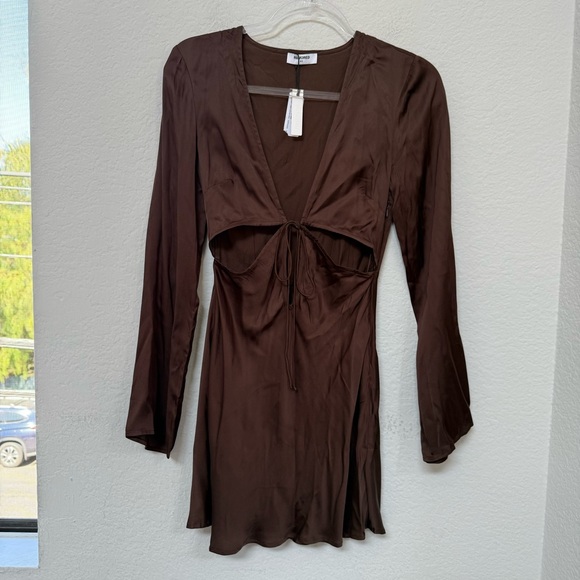 Rumored High Hopes Mini Dress Brown Size XS - Picture 2 of 5